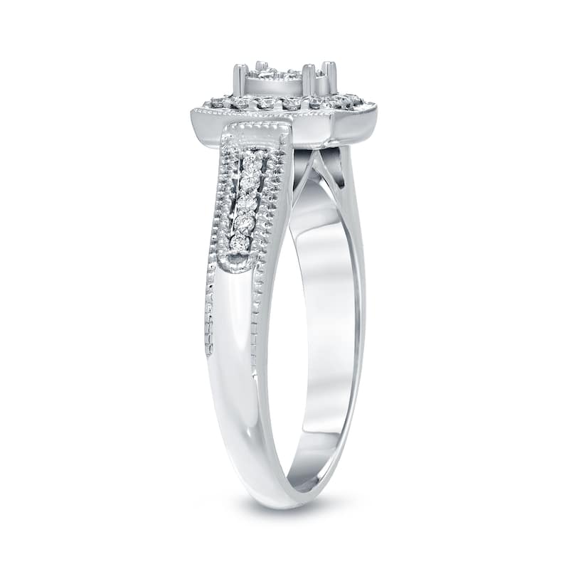 14k Gold 1/4ct TDW Diamond Cluster Engagement Ring by Auriya