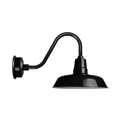 14" Oldage LED Barn Light with Rustic Arm in Black