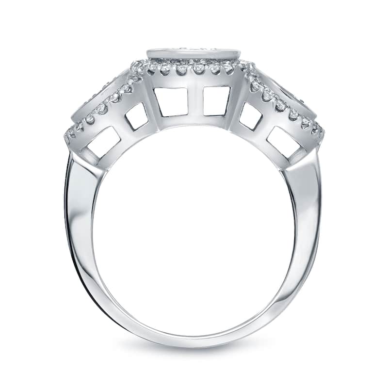 14k Gold 1 3/4ct TDW Diamond Cluster Engagement Ring by Auriya
