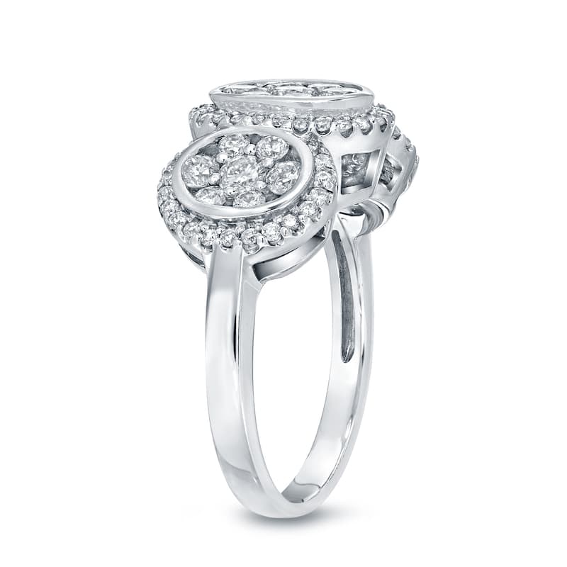 14k Gold 1 3/4ct TDW Diamond Cluster Engagement Ring by Auriya