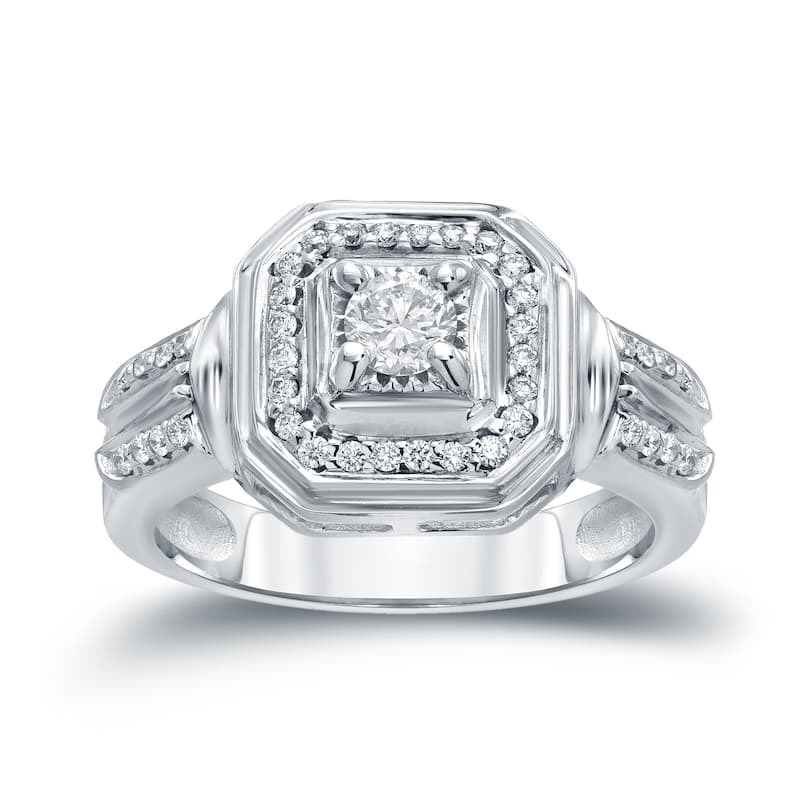 14k Gold 2/5ct TDW Round Diamond Engagement Ring by Auriya