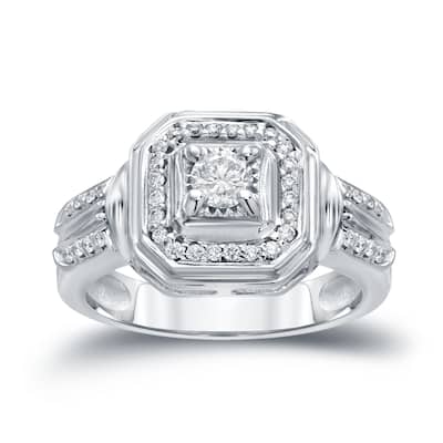 14k Gold 2/5ct TDW Round Diamond Engagement Ring by Auriya