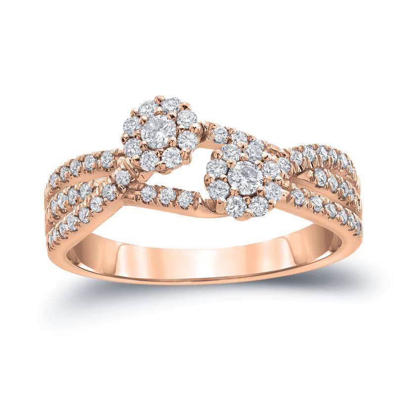 10k Gold 1/2ct TDW Round Diamond Engagement Ring by Auriya