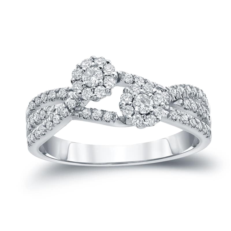 10k Gold 1/2ct TDW Round Diamond Engagement Ring by Auriya