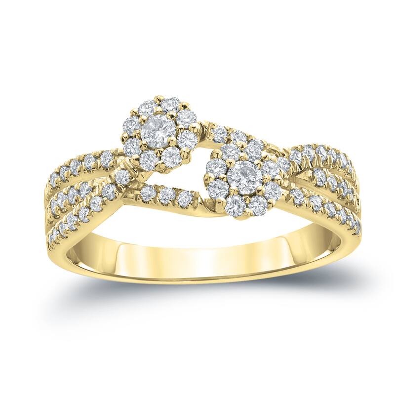 10k Gold 1/2ct TDW Round Diamond Engagement Ring by Auriya