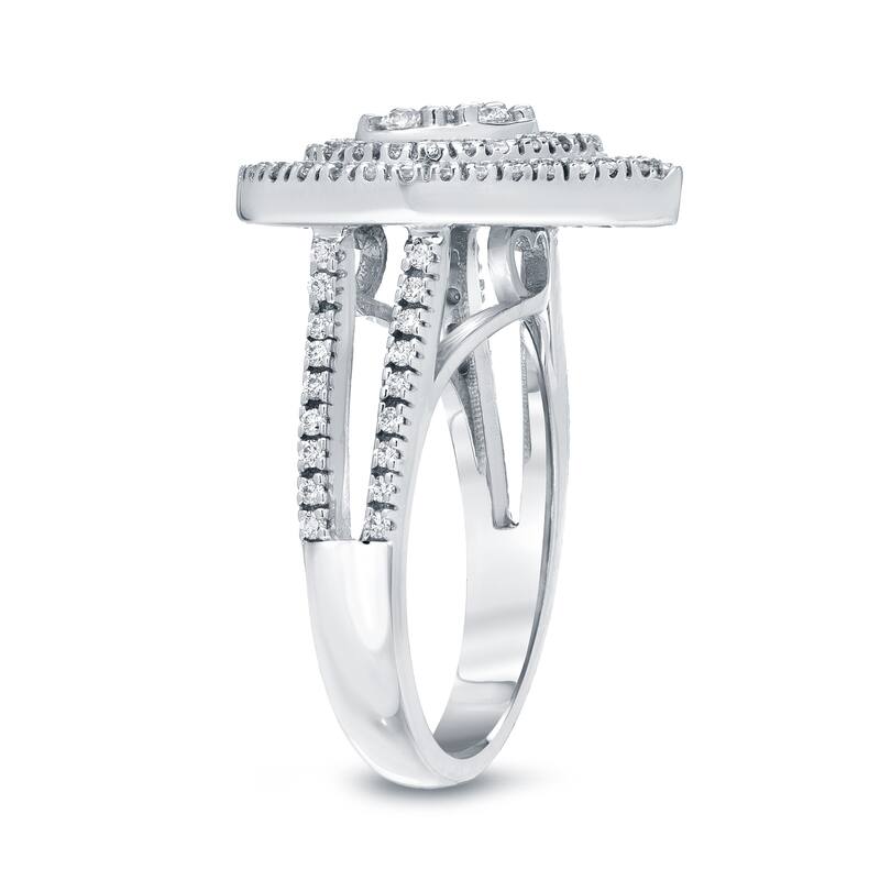 14k Gold 1 1/6ct TDW Round Diamond Halo Engagement Ring by Auriya