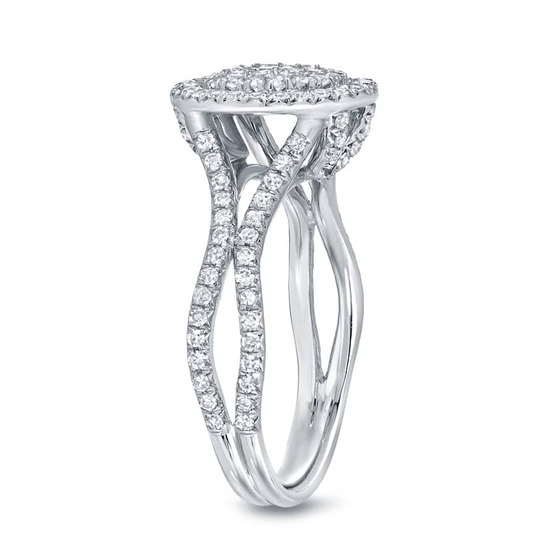 14k Gold 1 1/6ct TDW Diamond Cluster Engagement Ring by Auriya