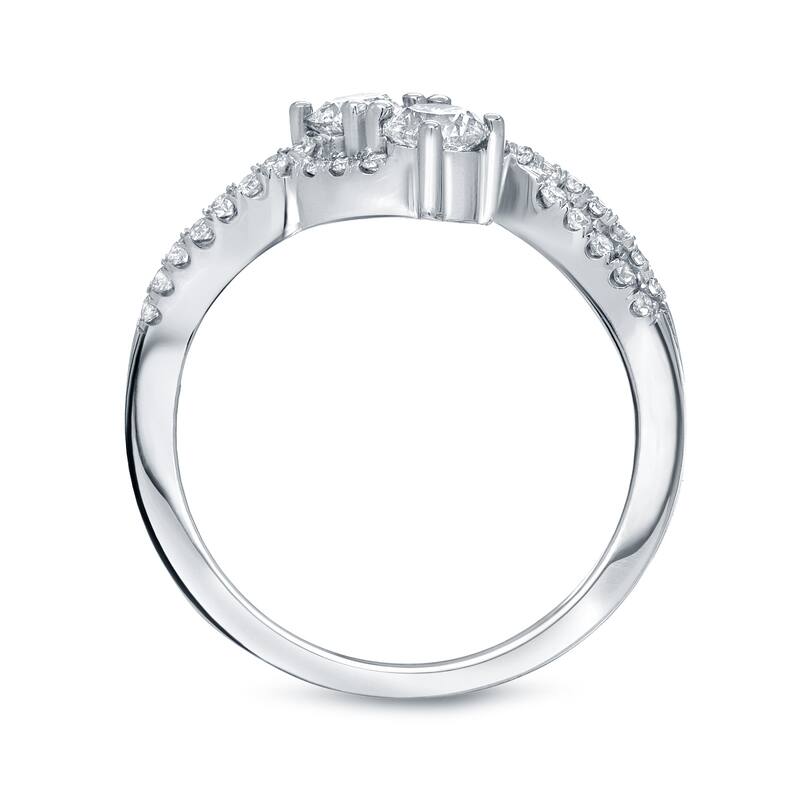 Auriya Modern 3/4ctw Round 2-Stone Diamond Engagement Ring 14K Gold