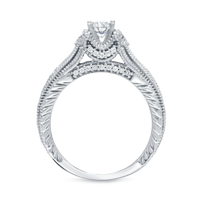 14k Gold Round 1/2ct TDW Round Diamond Engagement Ring by Auriya (H-I, I1-I2)