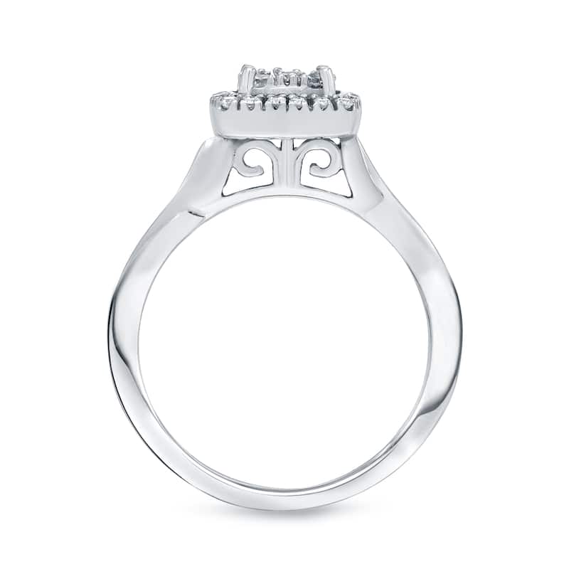 14k Gold 2/5ct TDW Diamond Cluster Engagement Ring by Auriya (H-I, I1-I2)
