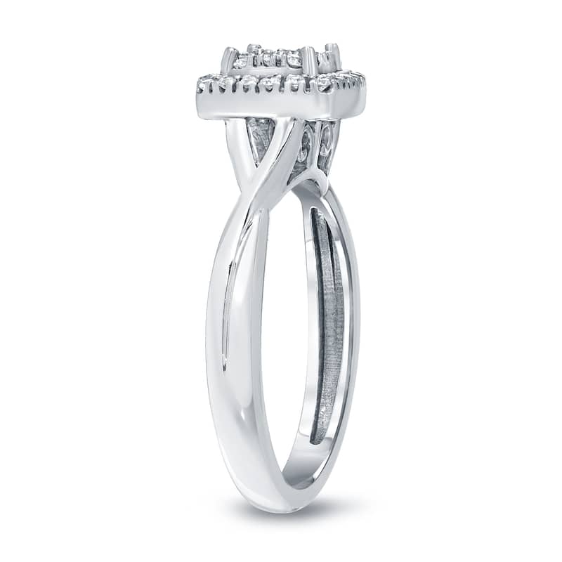 14k Gold 2/5ct TDW Diamond Cluster Engagement Ring by Auriya (H-I, I1-I2)