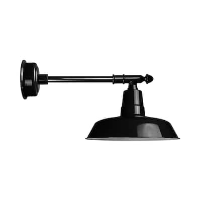 18" Oldage LED Barn Light with Victorian Arm in Black