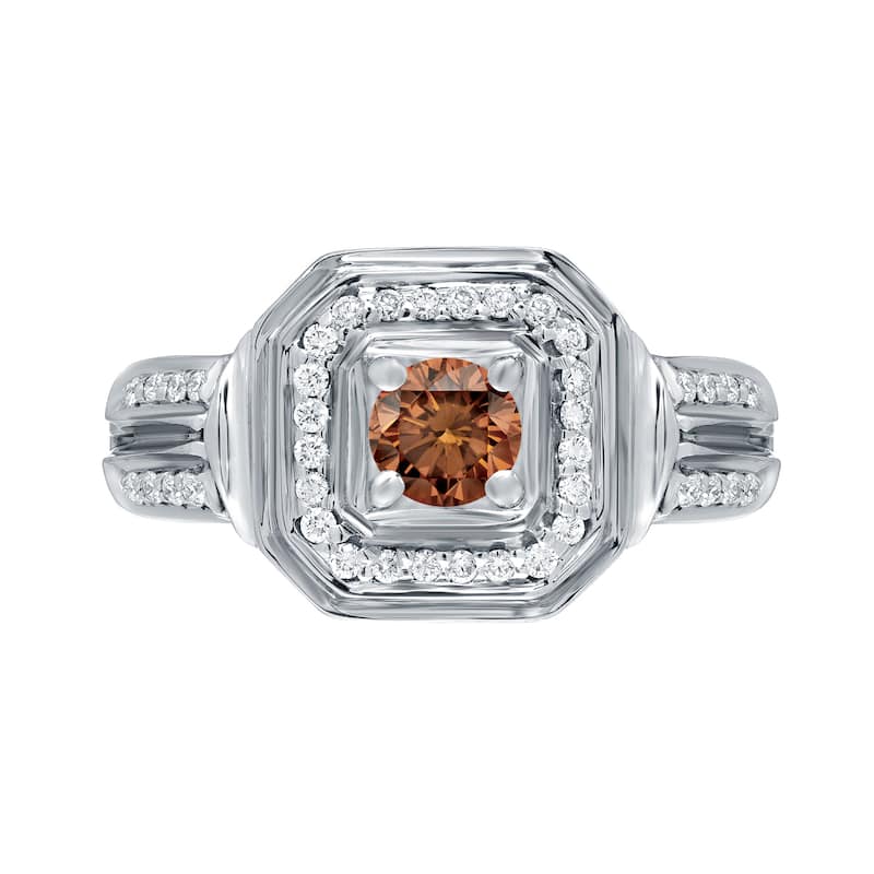 14k Gold Round 2/5ct TDW Brown Diamond Engagement Ring (H-I, I1-I2)