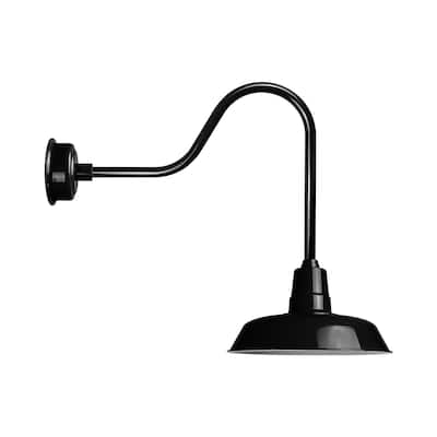 22" Oldage LED Barn Light with Sleek Arm in Black