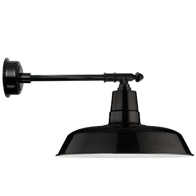 22" Oldage LED Barn Light with Victorian Arm in Black