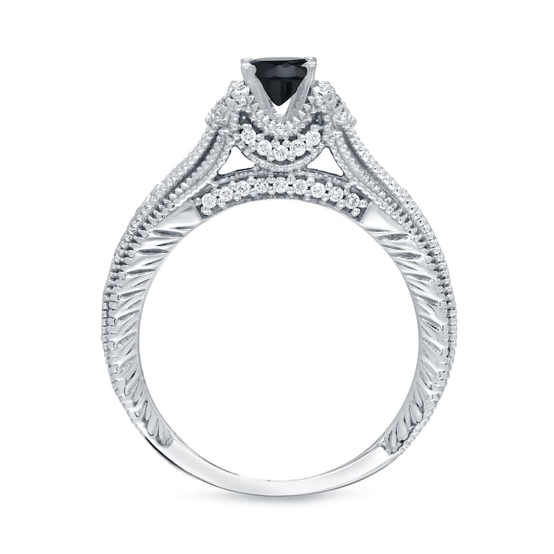 14k Gold Round 1/2ct TDW Black Diamond Engagement Ring by Auriya