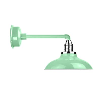 12" Peony LED Barn Light with Metropolitan Arm in Jade