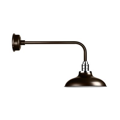 12" Peony LED Barn Light with Traditional Arm in Mahogany Bronze