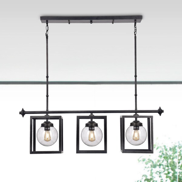 Luna Black Iron And Clear Gl Globes 3 Light Chandelier Luna Black Iron And Clear Gl Globes 3 Light Chandelier