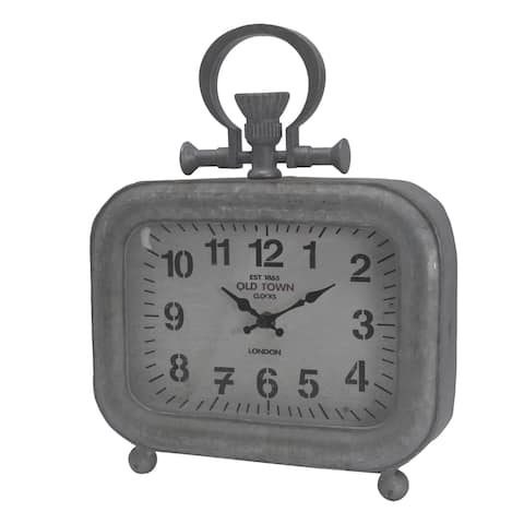 A&B Home Grey Metal Table Clock