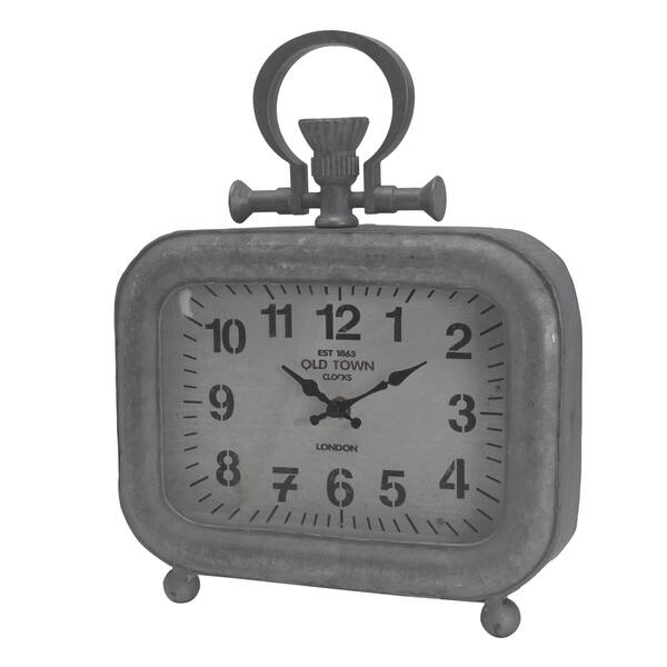 slide 2 of 2, A&B Home Grey Metal Table Clock