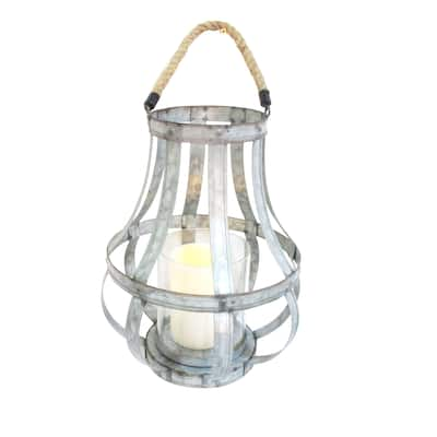 A&B Home Silver Metal Lantern