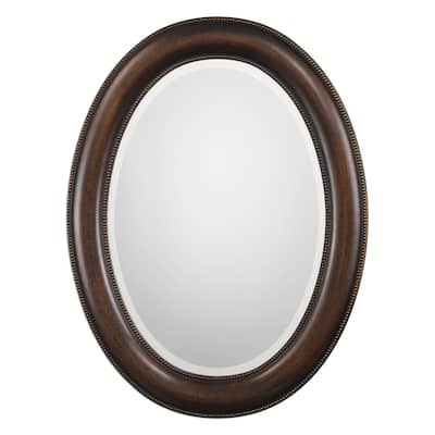Copper Grove Aldosa Oval Mirror - Antique Silver - 22.45x29.45x0.906