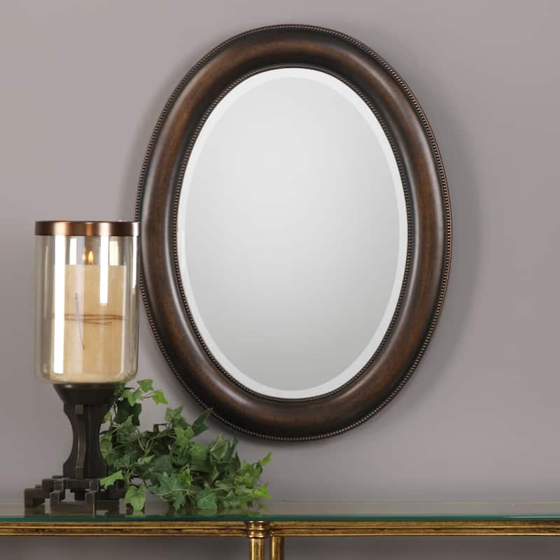Copper Grove Aldosa Oval Mirror - Antique Silver - 22.45x29.45x0.906