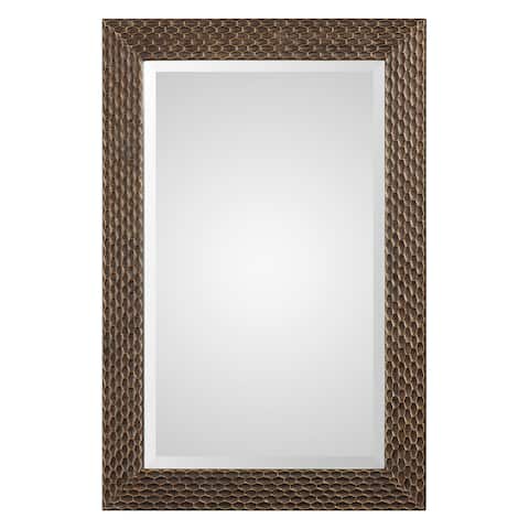 The Curated Nomad Dolores Bronze Honeycomb Rectangle Mirror
