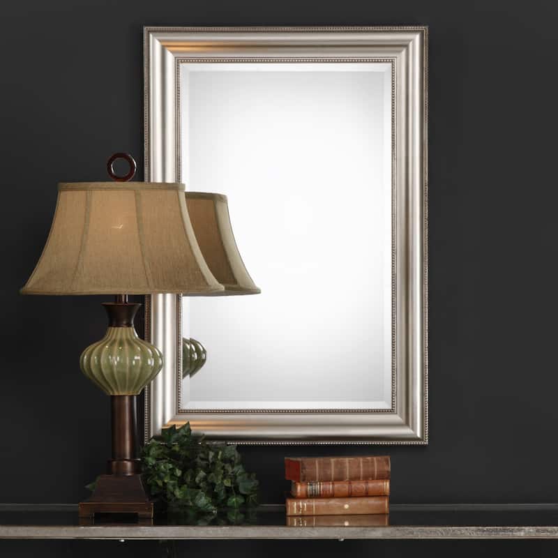Copper Grove Arcalis Silvertone Beaded Mirror - silver - 24x36x1.5
