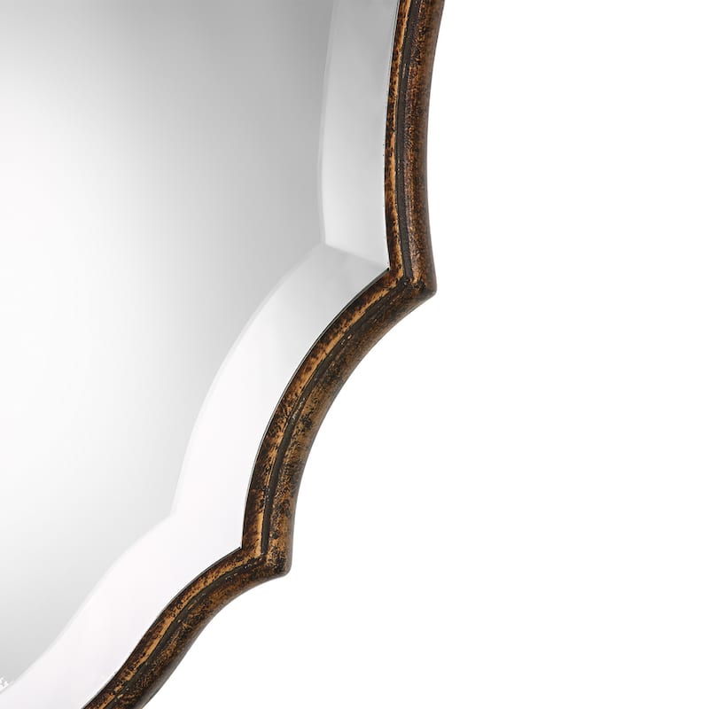 The Gray Barn Wilset Gold-leaf Decorative Oval Mirror by Grace Feyock - 19.875x30x0.47