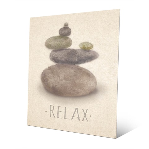 Relax and Peace Beige Wall Art Print on Metal