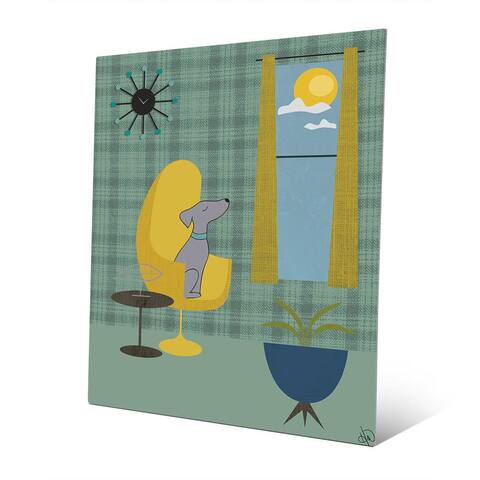 Daydreaming Dog Mod Art Wall Art Print on Metal
