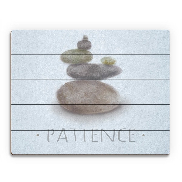 Zen Stones Blue Wall Art Print on Wood