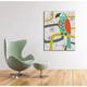 Retro Parrot in Green Wall Art Print on Wood
