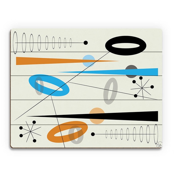 Sky Citrine Jazz Mod Art Wall Art Print on Wood