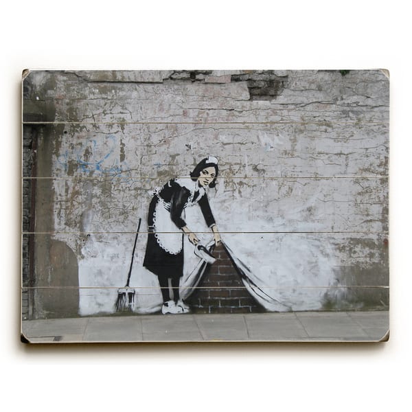 slide 1 of 1, Under The Rug - Grey Wall Decor by Banksy - Multi