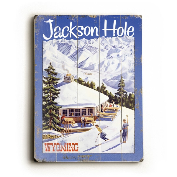 Vintage Ski Lodge Overooking the Mountains - Wall Decor by Posters Please