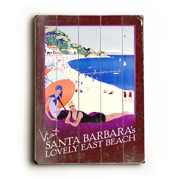 Santa Barbara Lovely East Beach - Wall Decor by Posters Please - blue/white/purple