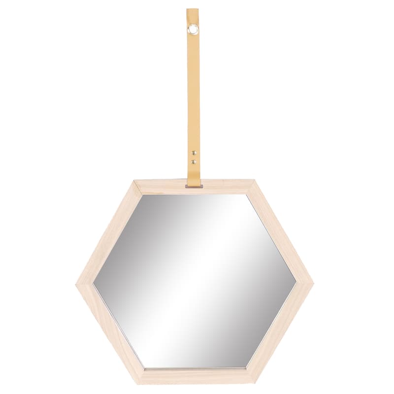 Harlan 16-inch x 14-inch Large Hexagon Mirror - Natural