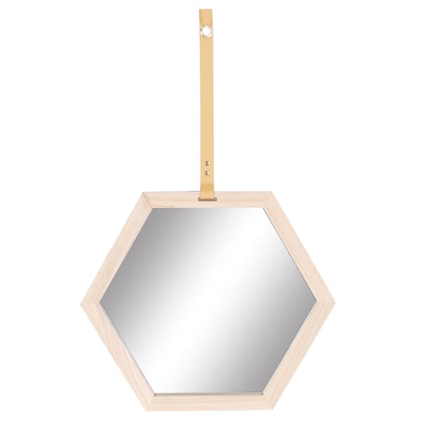 slide 1 of 1, Harlan 16-inch x 14-inch Large Hexagon Mirror - Natural