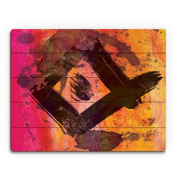 Tangerine Diamond Abstract Wall Art Print on Wood
