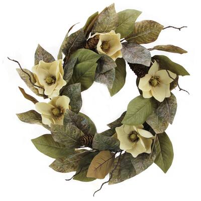 Admired by Nature 24-inch Magnolia Pine Cone Wreath