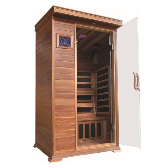 Sedona 1-person Infrared Cedar Sauna with Carbon Heaters, Chromatherapy  Lighting, FM Radio with MP3 and Dual Controls - Overstock - 16629644