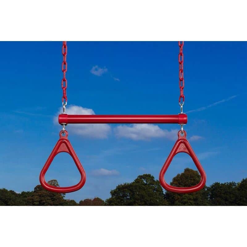 Creative Cedar Designs Triangle Rings & Trapeze Bar - Red
