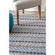 preview thumbnail 3 of 1, nuLOOM Handmade Flatweave Natural Fiber Jute Diamond Stripes Blue Rug (5' x 8') (As Is Item)