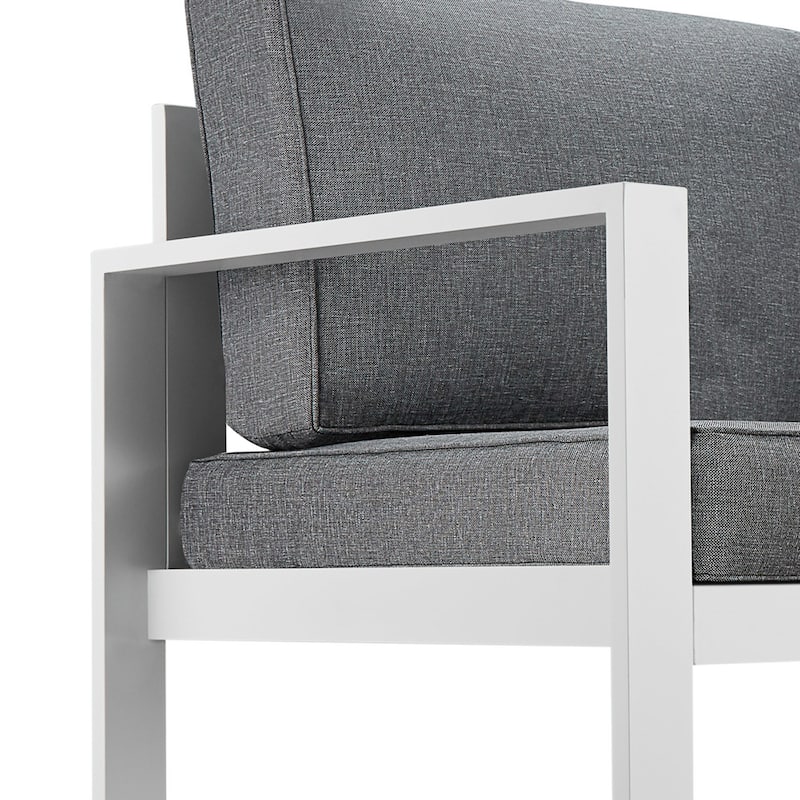 Baltic Outdoor Sofa in White with Grey Cushion by Real Flame