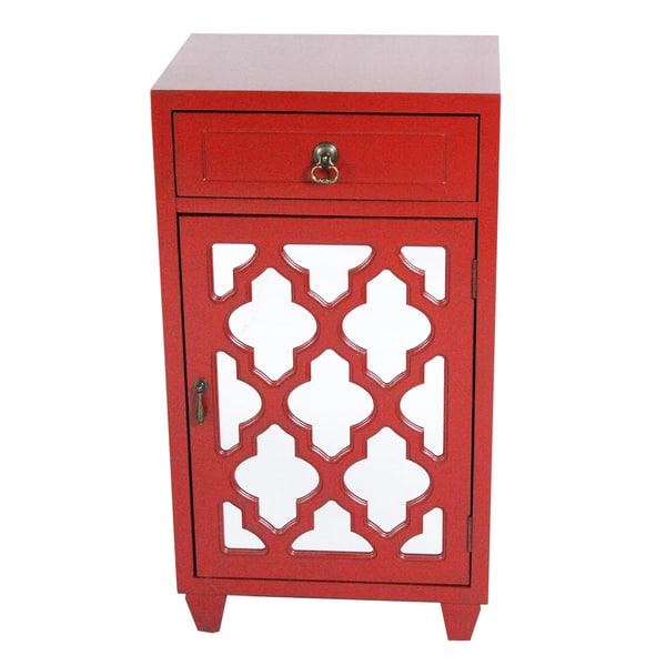 Aria 1 Drawer 1 Door Accent Cabinet With Arabesque Mirror Inserts Overstock 16634793