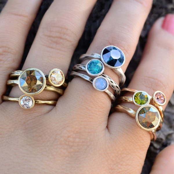 Sweet Romance Circle Stacking Rings