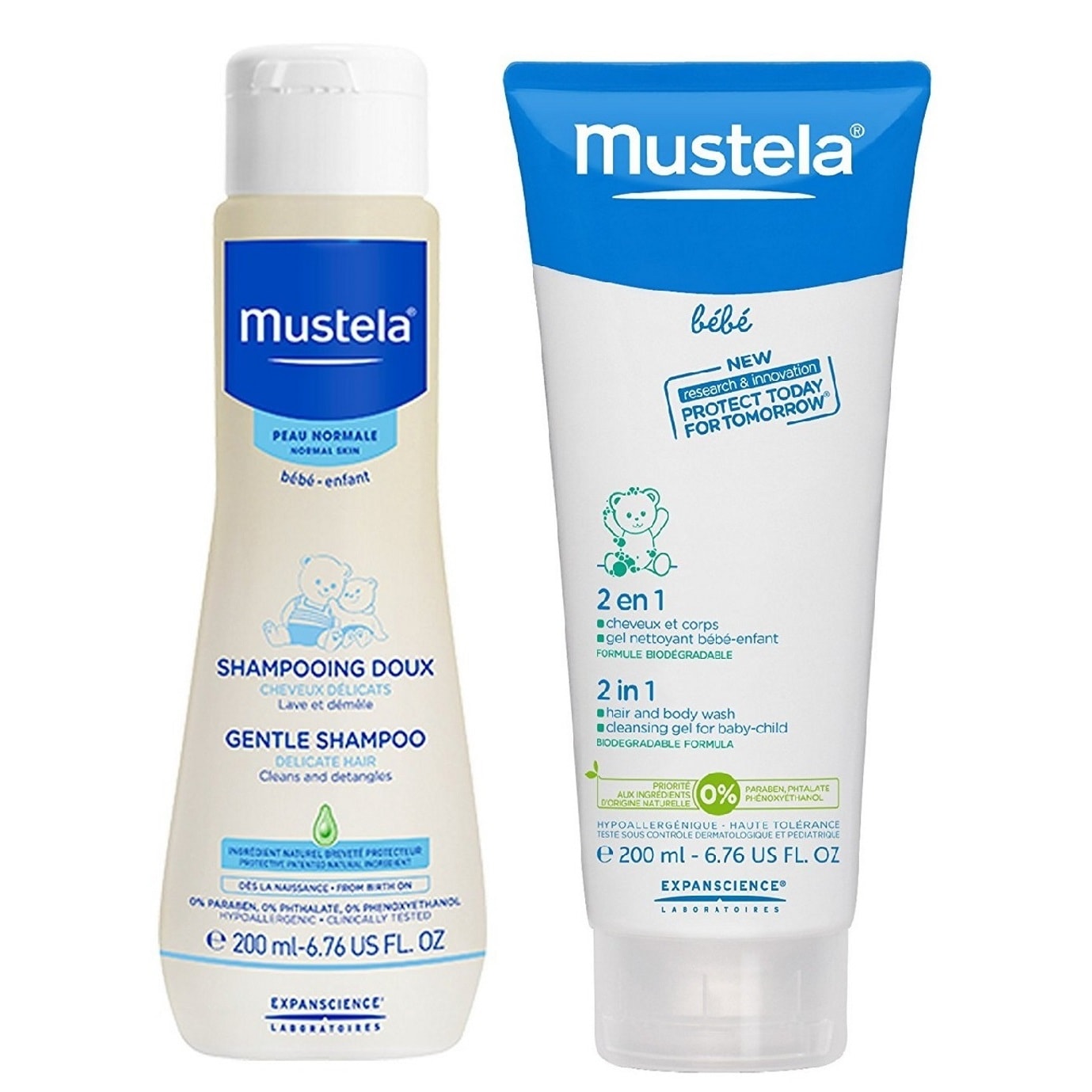 mustela 2 in 1 hair & body shampoo